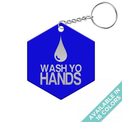 Wash Yo Hands Hexagon Keychain